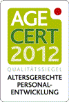 Zertifikat AgeCert 2012 - Altersgerechte Personal-Entwicklung - Anklicken öffnet Urkunde im neuen Fenster